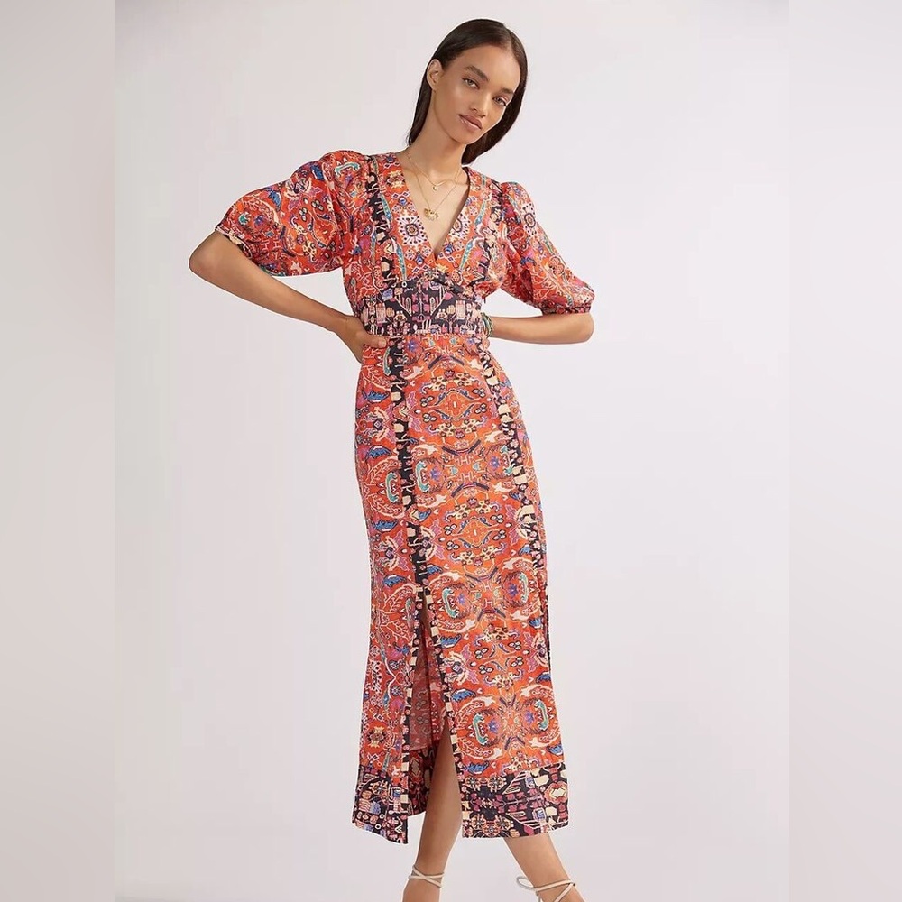 Anthropologie floral maxi dress, size 4